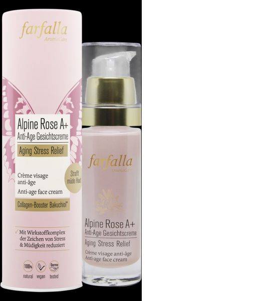 FARFALLA Alpine Rose A+ Anti-Age Gesichtscreme, Aging Stress Relief, 30 ml