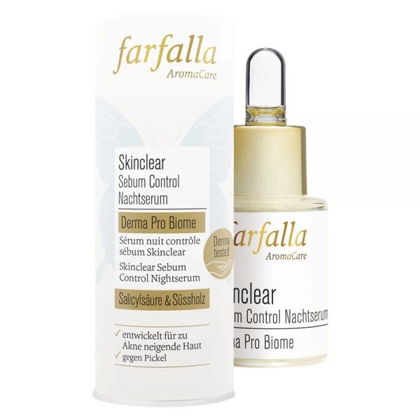 Farfalla Skinclear Sebum Control Nachtserum, Derma Pro Biome, 15 ml